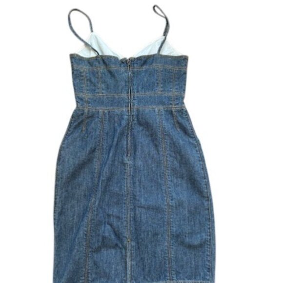 Marc Jacobs NWOT Sleeveless Denim Corset Dress Y2K Bodycon 6 - Picture 4 of 7
